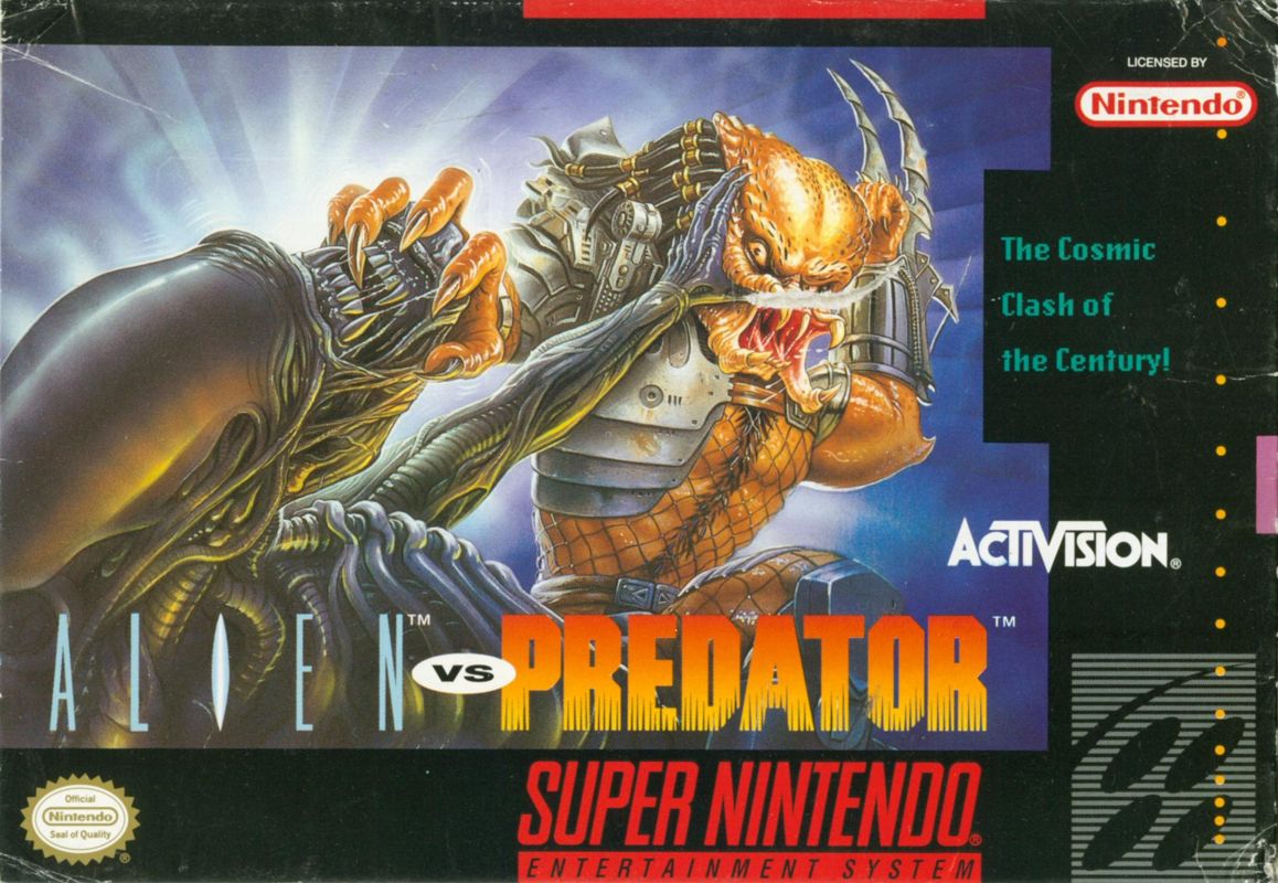 Alien vs Predator box art for Super Nintendo